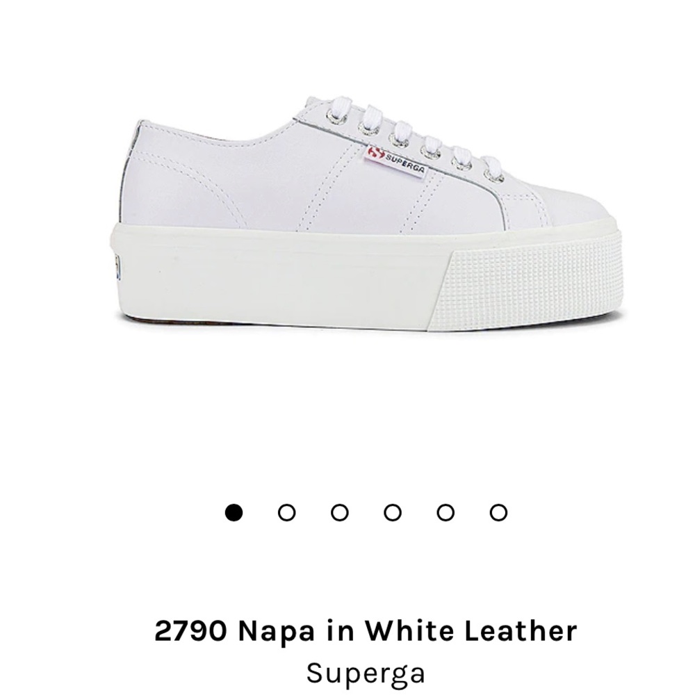 2790 superga white platform leather tennis shoes
